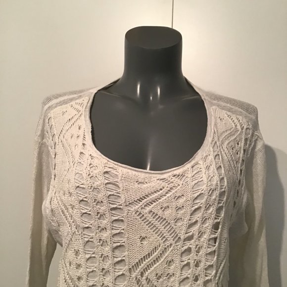 Anthropologie Moth Lightweight Crochet Pattern Sweater Size XS - Picture 5 of 15